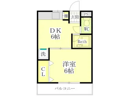 コーポアクティブ(1K/3階)の間取り写真