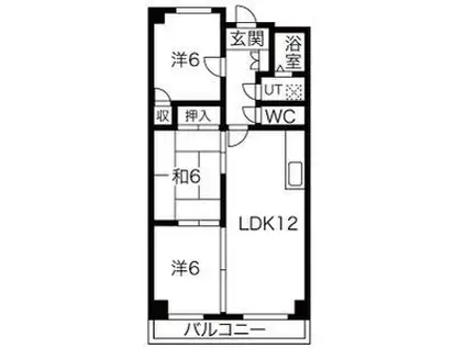 第2高杉マンション(3LDK/5階)の間取り写真