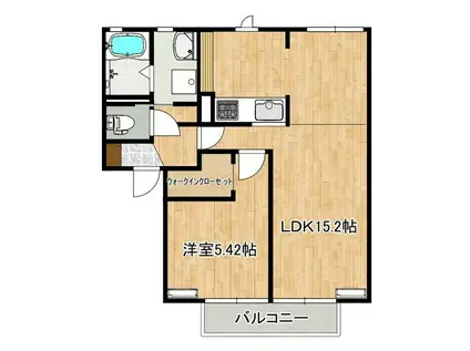 プレステージB(1LDK/2階)の間取り写真