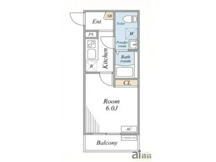 VILLE NOIR(1K/1階)の間取り写真