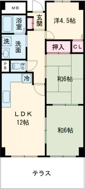 リアライズ八木(2LDK/3階)の間取り写真