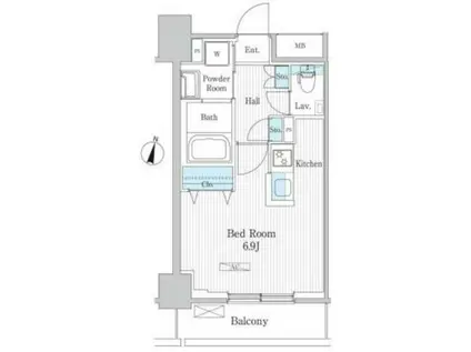 エトワール飯田橋(1K/5階)の間取り写真