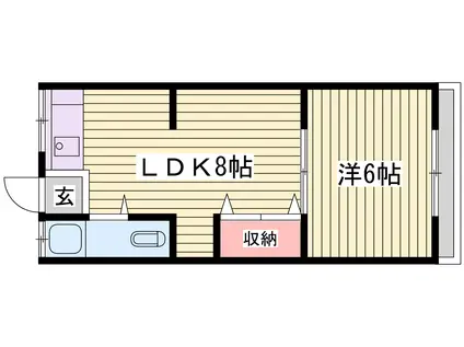 MISTRAL白国(1LDK/2階)の間取り写真