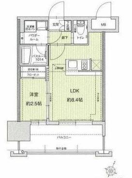 ドゥーエ赤坂(1LDK/9階)の間取り写真