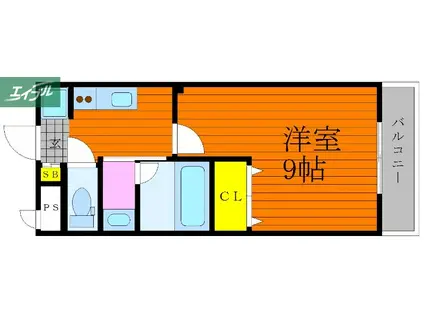 コクーン大元駅前(1K/4階)の間取り写真