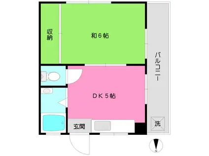 野口ビル(1DK/4階)の間取り写真