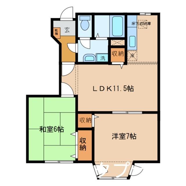 ブルーベリープラッツ(2LDK/1階)の間取り写真