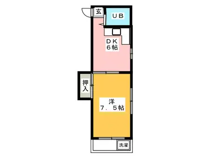 パールハイツ(1DK/3階)の間取り写真