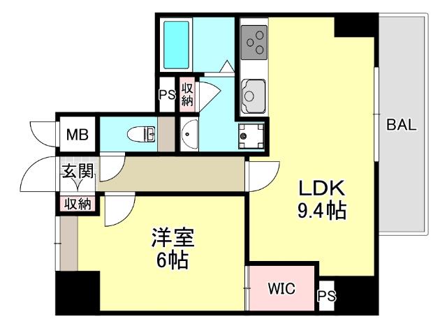 シークリサンス神戸(1LDK/8階)の間取り写真