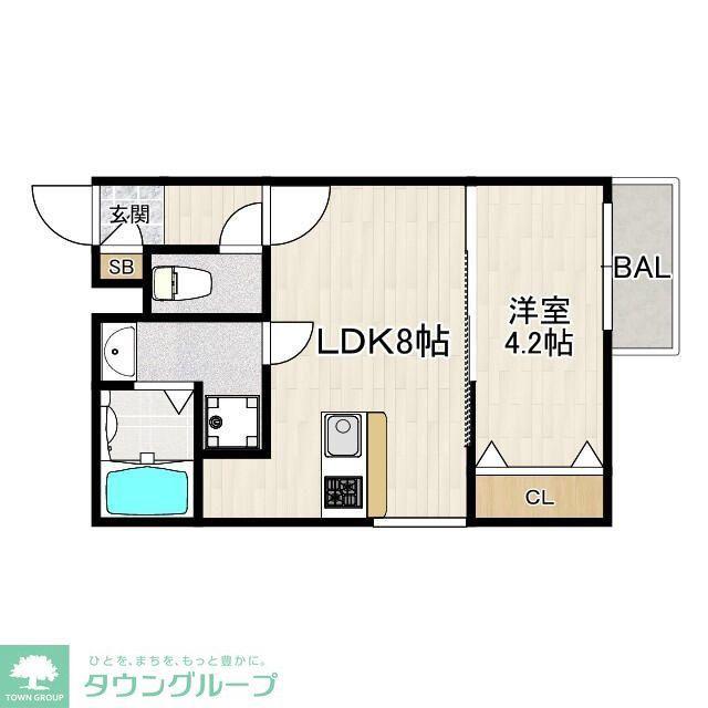 川越市新宿町5丁目AP(1LDK/3階)の間取り写真