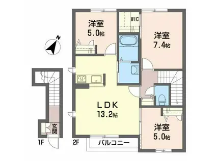 シャーメゾントミーA(3LDK/1階)の間取り写真