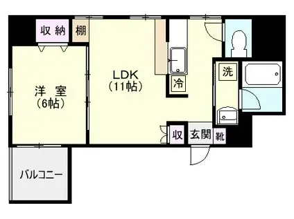 リードINAISビル(1LDK/7階)の間取り写真