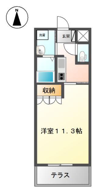 メゾン アカツキ(1K/1階)の間取り写真