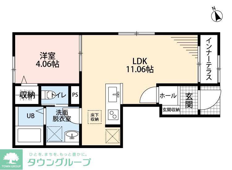 リーブルファイン春日部樋堀(1LDK/1階)の間取り写真