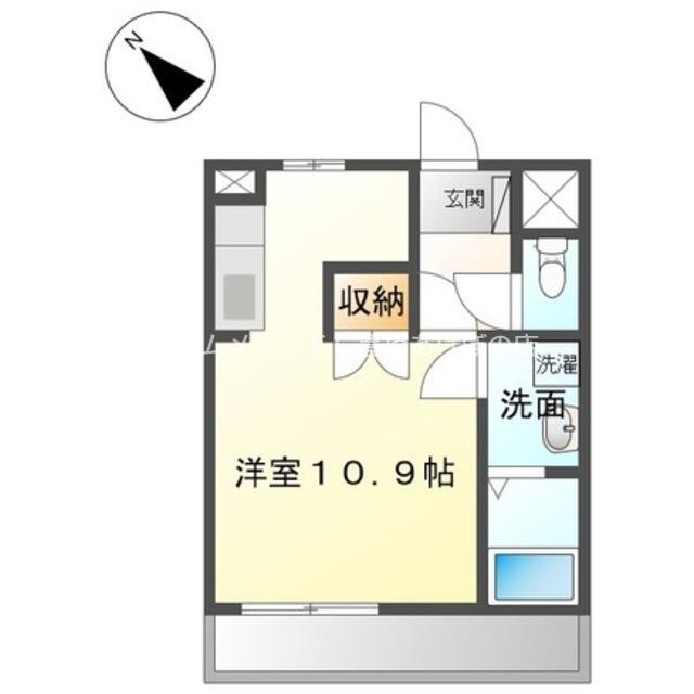パークサイド旭(ワンルーム/1階)の間取り写真