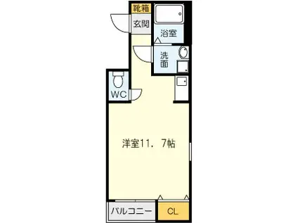 ライブリーアベニュー(ワンルーム/2階)の間取り写真