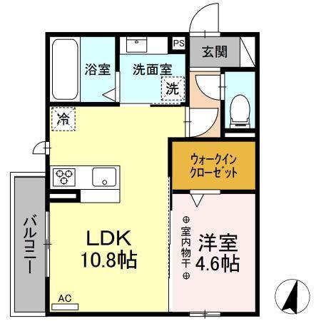 シャルマン(1LDK/2階)の間取り写真