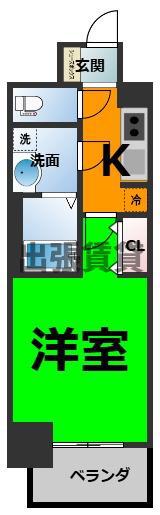 S-RESIDENCE堀田駅前FUTUR(1K/5階)の間取り写真
