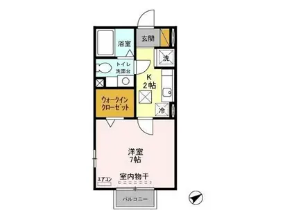 グータン(1K/1階)の間取り写真