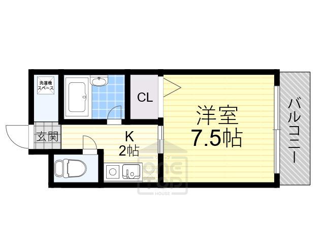 ESTUDIO豊中(1K/3階)の間取り写真