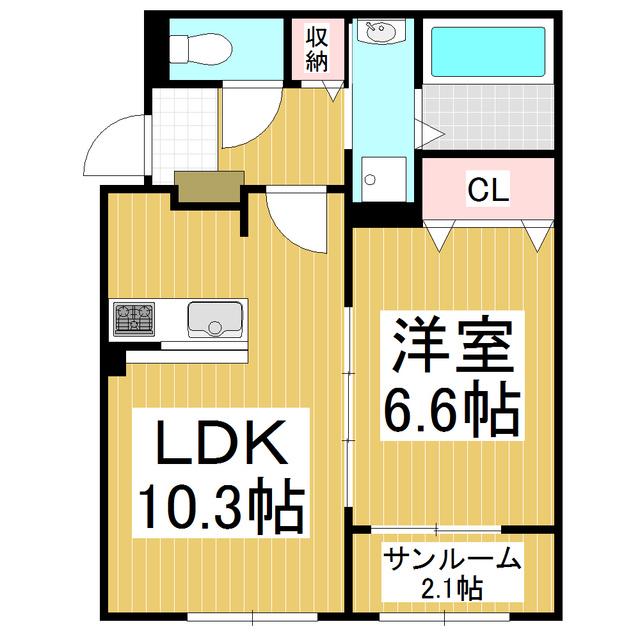 イースト・カーサA(1LDK/1階)の間取り写真