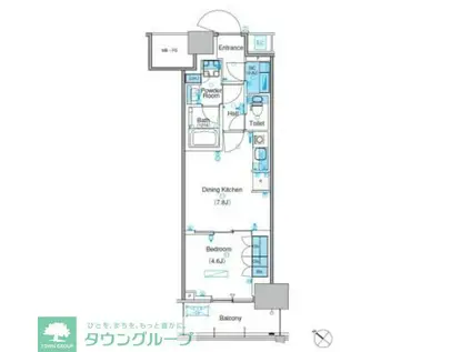 パークアクシス豊洲キャナル(1DK/18階)の間取り写真