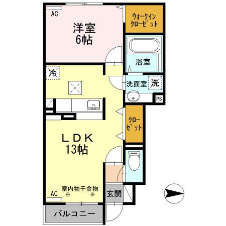 セジュール桜羅(1LDK/1階)の間取り写真