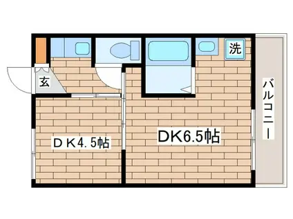 ヴィラナリー雲雀ケ丘 5号棟(1DK/3階)の間取り写真
