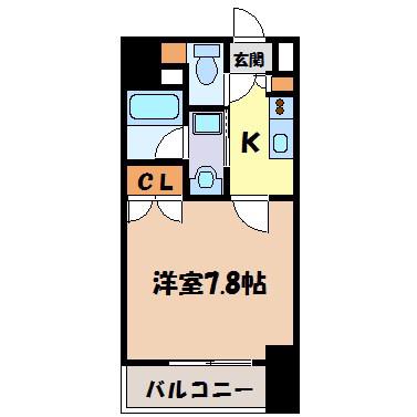 レジデンス金山スクエア(1K/3階)の間取り写真