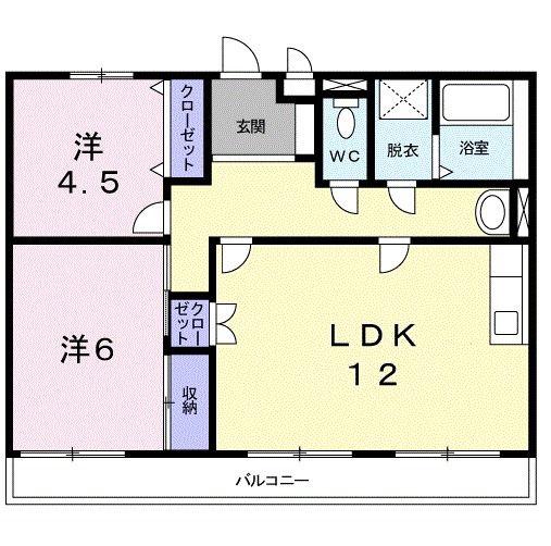 ソルジェンテ金剛(2LDK/2階)の間取り写真