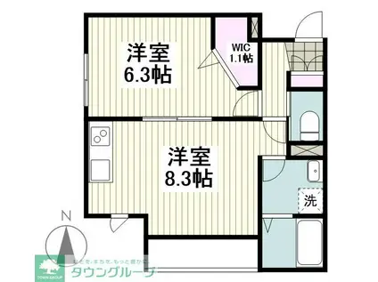 DOLPHIN(1DK/1階)の間取り写真