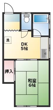東山荘(1DK/1階)の間取り写真