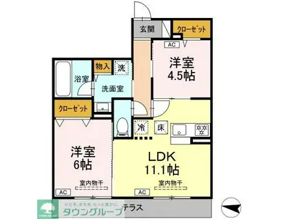 VISTA FUJI(2LDK/1階)の間取り写真