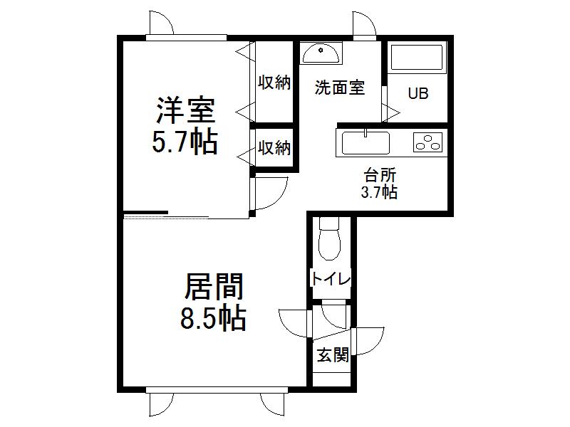 ハウスオブローズ5(1DK/2階)の間取り写真