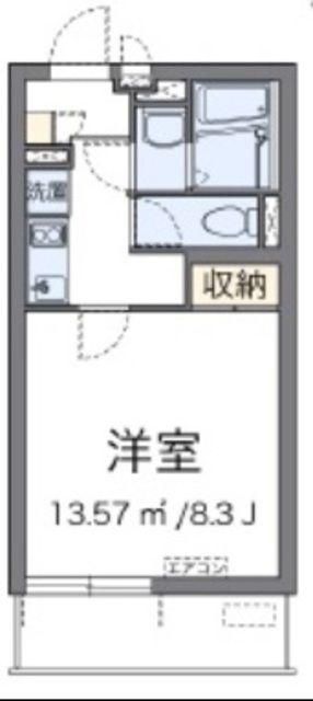 クレイノTAKA ゼータ(1K/2階)の間取り写真