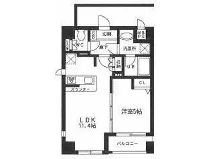 メゾン・ド・ソレイユ(1LDK/4階)の間取り写真