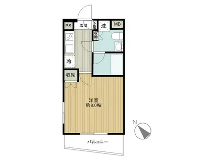 DUARES愛宕虎ノ門(1K/8階)の間取り写真