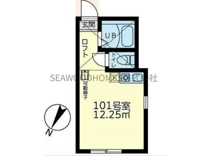 ユナイト六浦パーリーの杜(ワンルーム/1階)の間取り写真