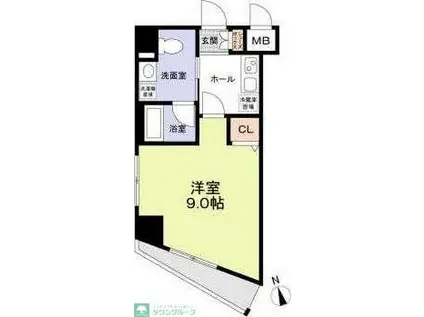 BRILLER八景(1K/3階)の間取り写真