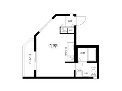 ウェール上馬(ワンルーム/2階)の間取り写真