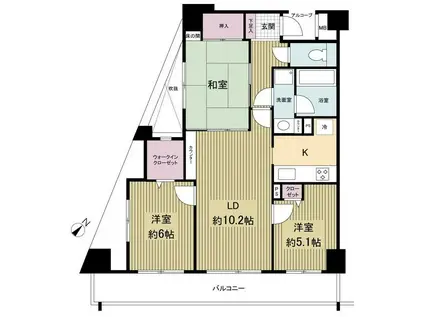 ナイスステージたまプラーザA館(3LDK/4階)の間取り写真