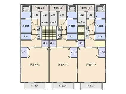 HILLS A(ワンルーム/1階)の間取り写真