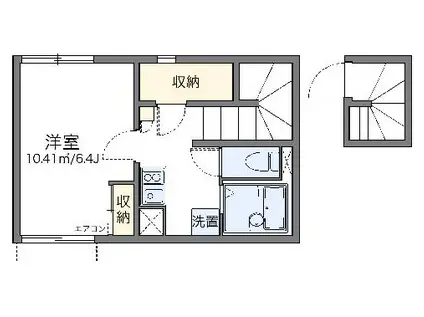 レオネクストHOSOYAII(1K/2階)の間取り写真