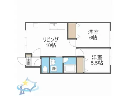 スウィートキャンディ(2LDK/2階)の間取り写真