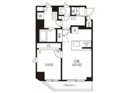 MAXIV浅草(1LDK/6階)の間取り写真