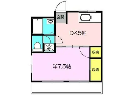 ニューブリッジビル(1DK/5階)の間取り写真