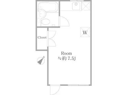 トーシンコーポ幸(ワンルーム/1階)の間取り写真