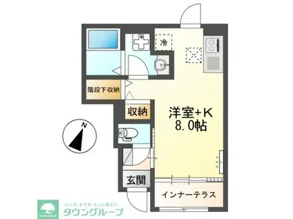 ヴェリテ昭島(ワンルーム/1階)の間取り写真