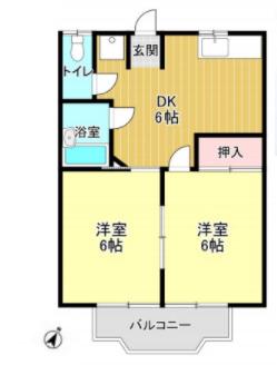 メゾン青葉台NO.1(2DK/2階)の間取り写真