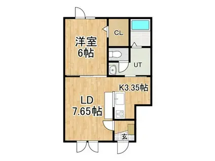 レジデンス アイ Ⅱ(1LDK/1階)の間取り写真